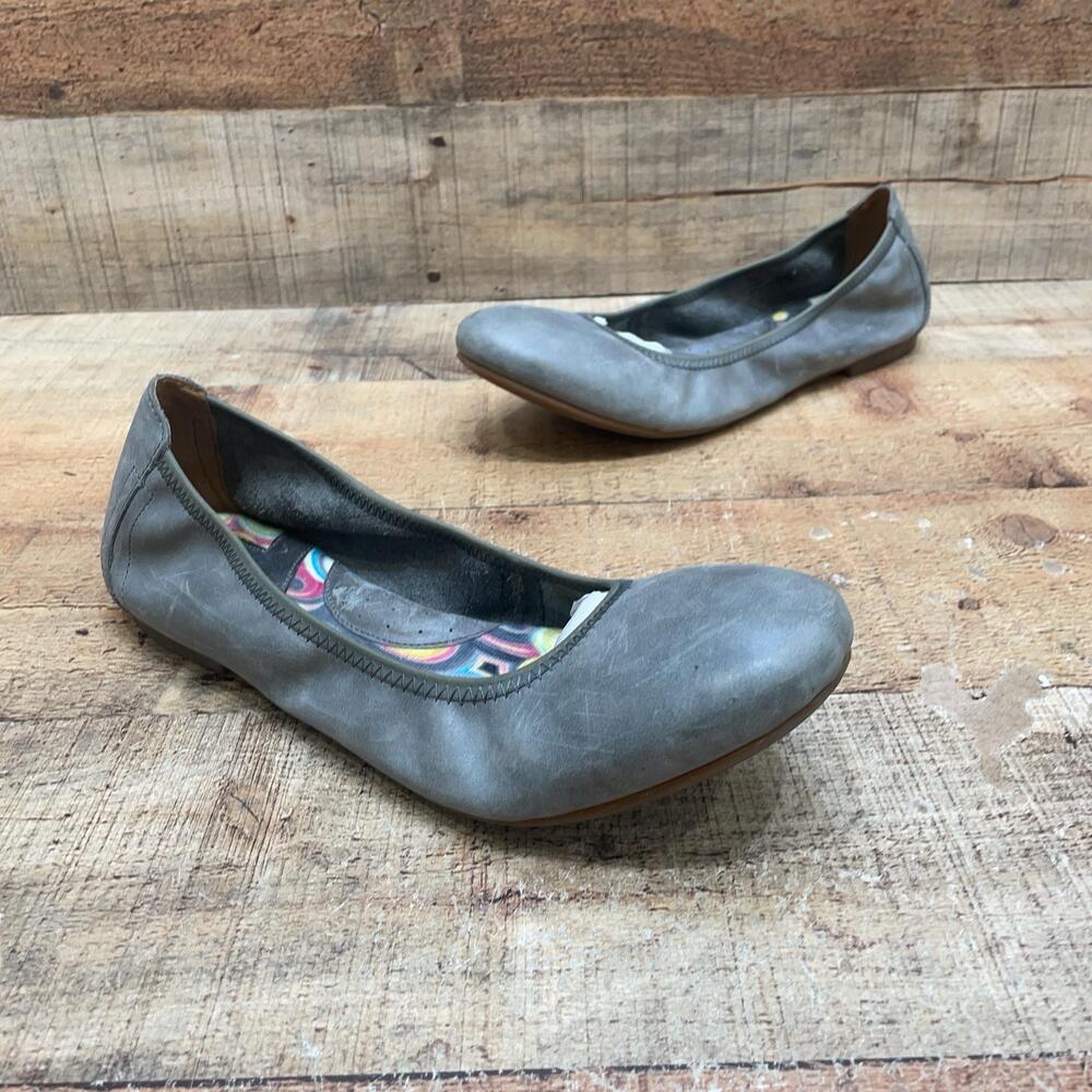 Born Ballet Flats Womens Size 11 Gray Leather Comfort Slip On Shoes B13316U